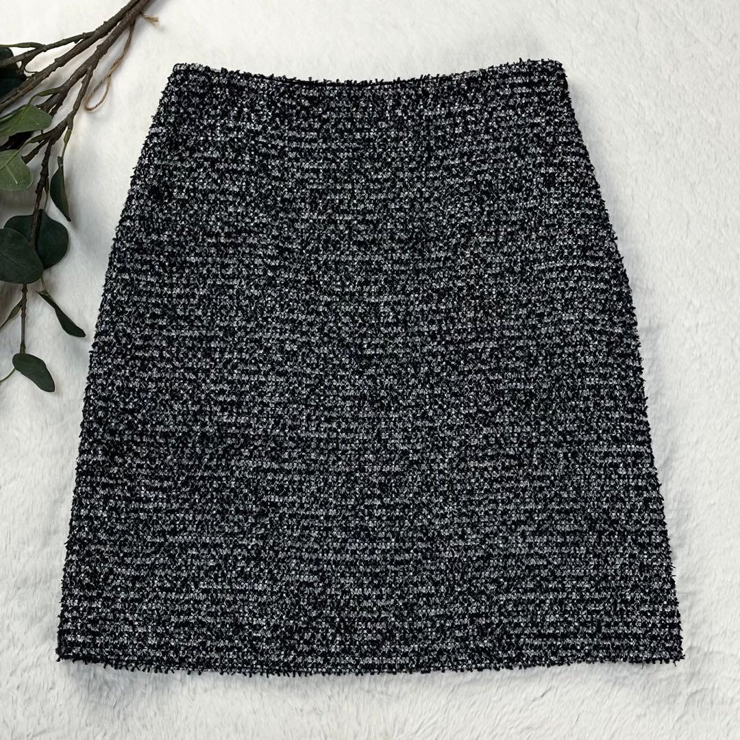 美品 マックスマーラ ツイード セットアップ スカートスーツ くるみボタン 36