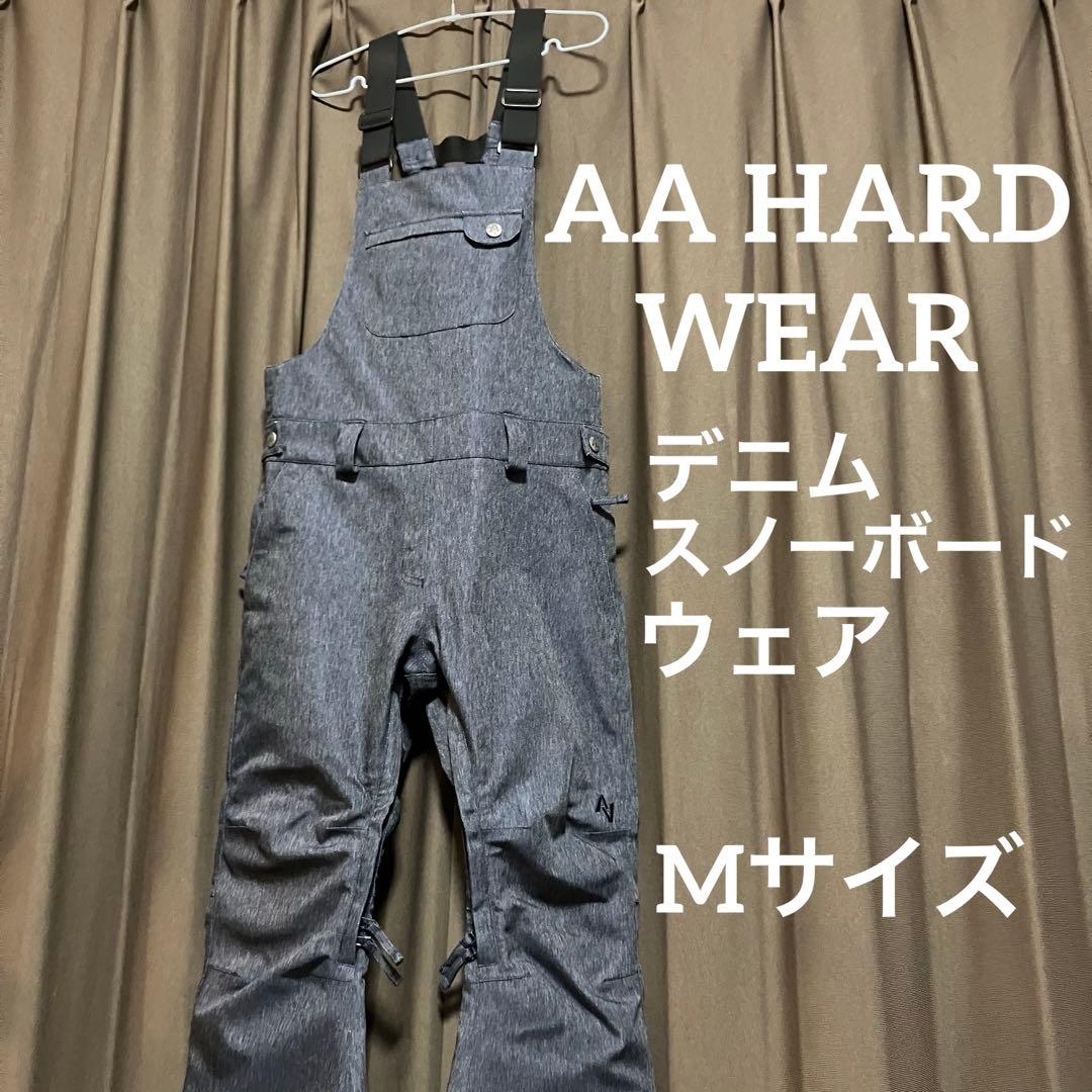 【1回着用】AA HARD WEARスノーボードウェア　デニムオーバーオールM