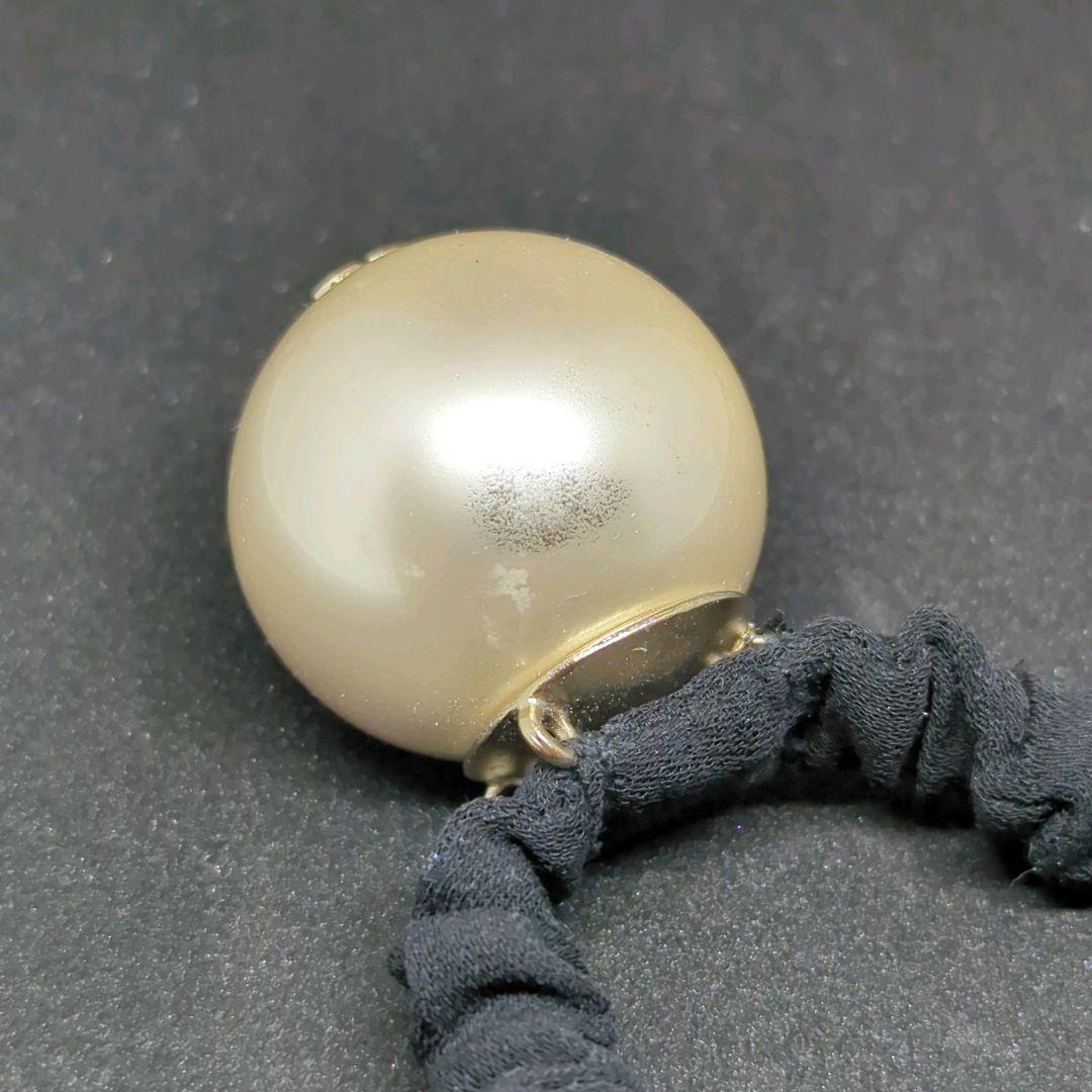 シャネル ヘアアクセサリー ヘアゴム シュシュ ココ F15V フェイクパール