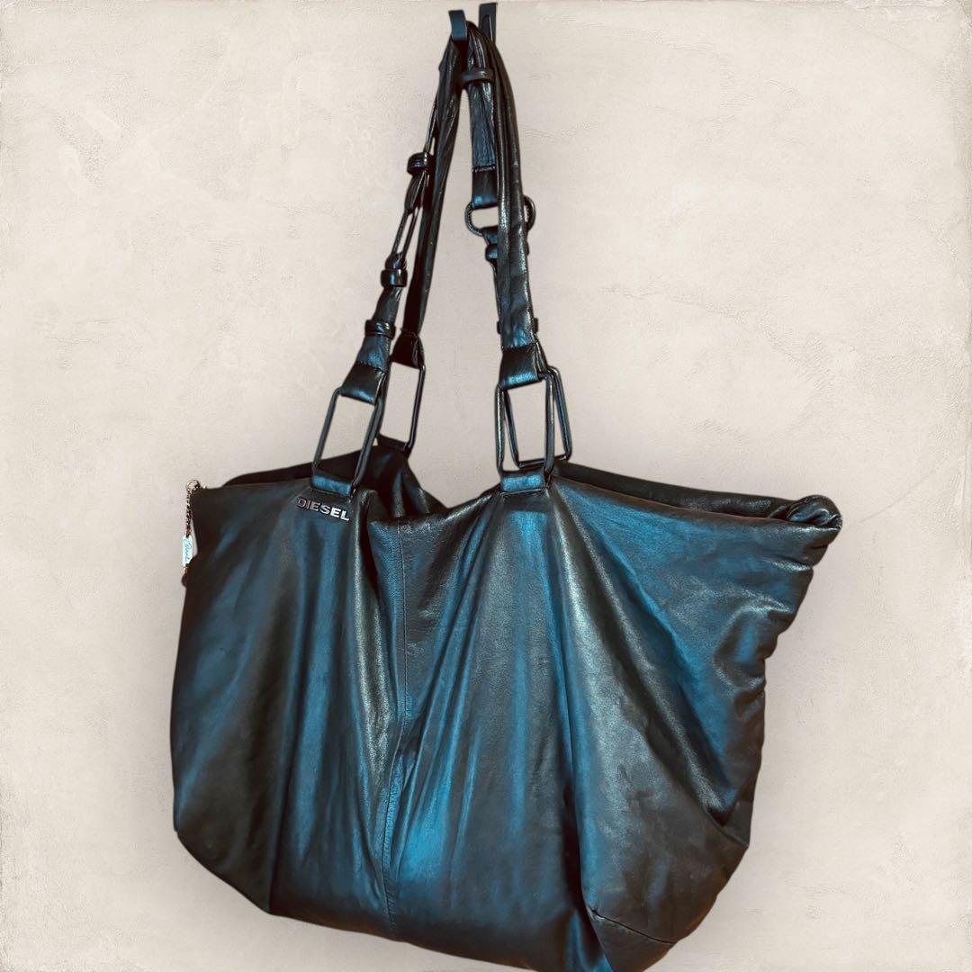 DIESEL ディーゼル ボストンバッグ レザー 黒