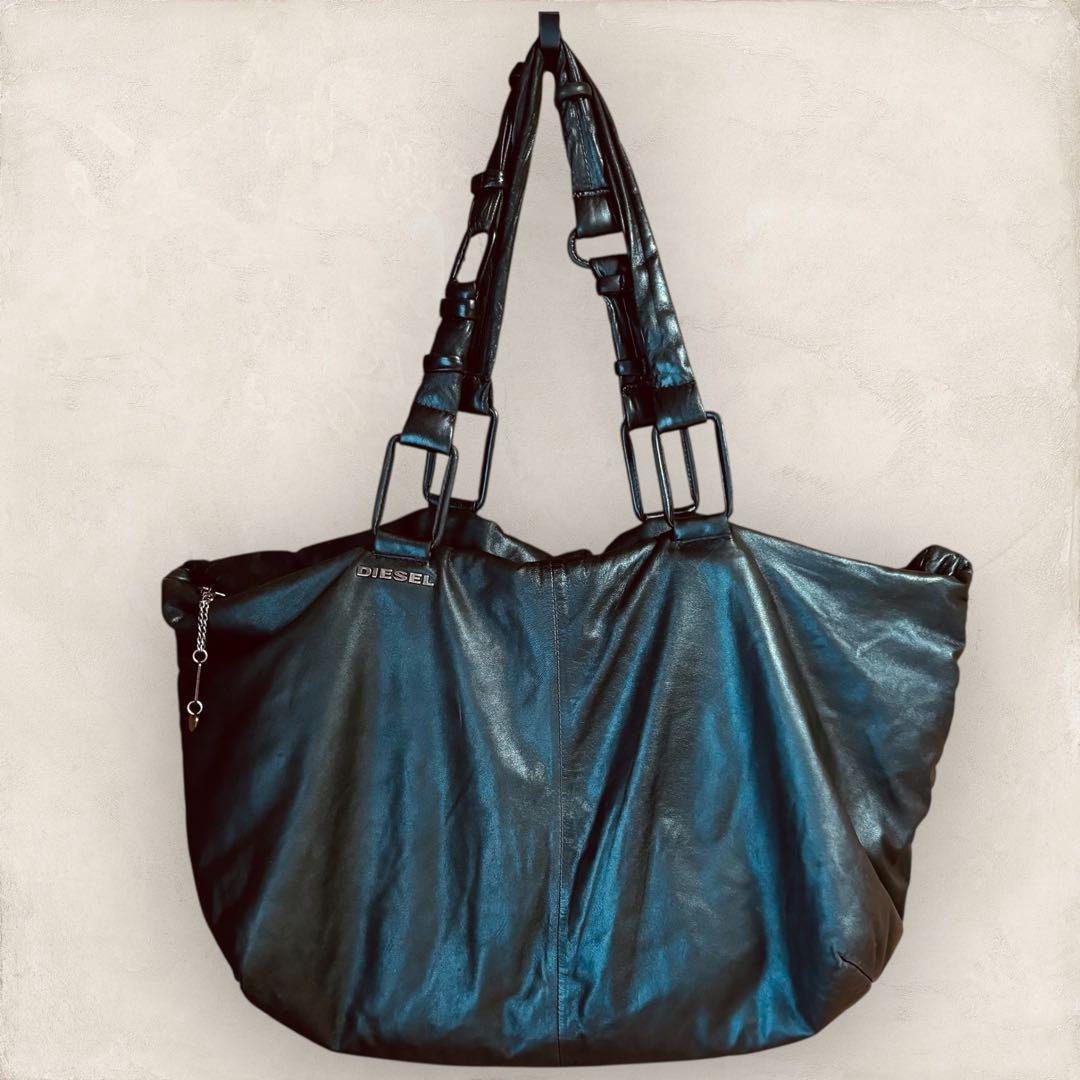 DIESEL ディーゼル ボストンバッグ レザー 黒