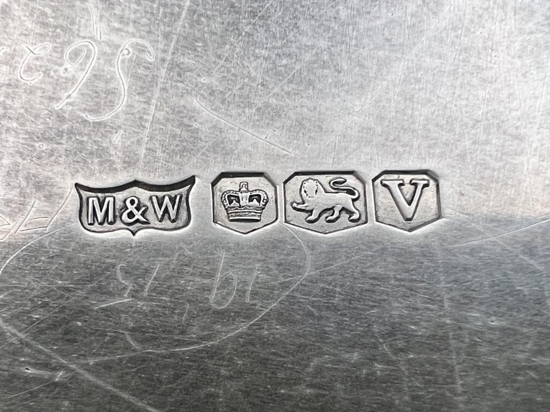 マッピン&ウェッブ／純銀 スターリングシルバー／トレイ　重612g