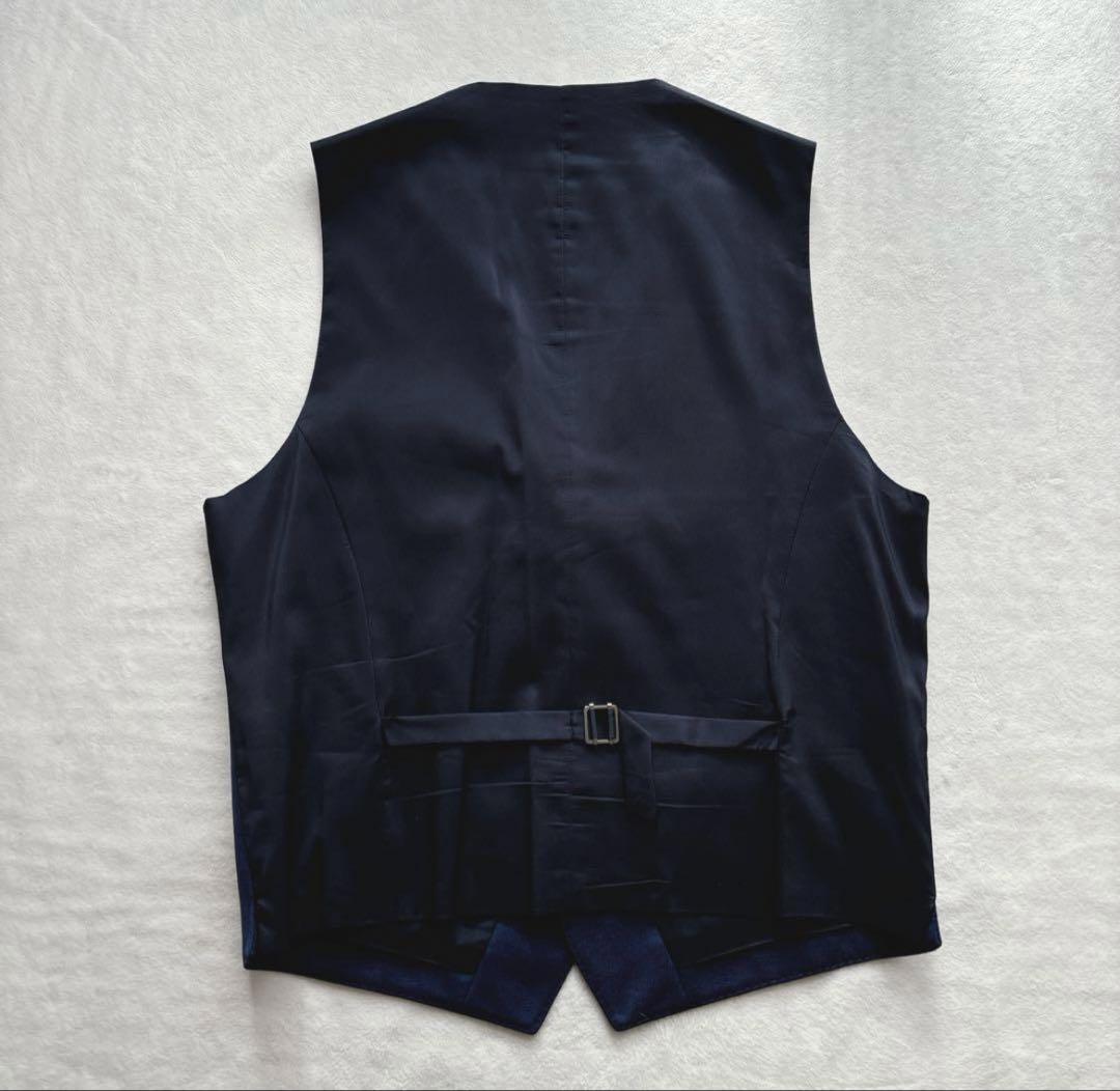 【美品】ヒューゴボス　スリーピーススーツ　ブルー系　ストレッチ性　メンズ　紳士服