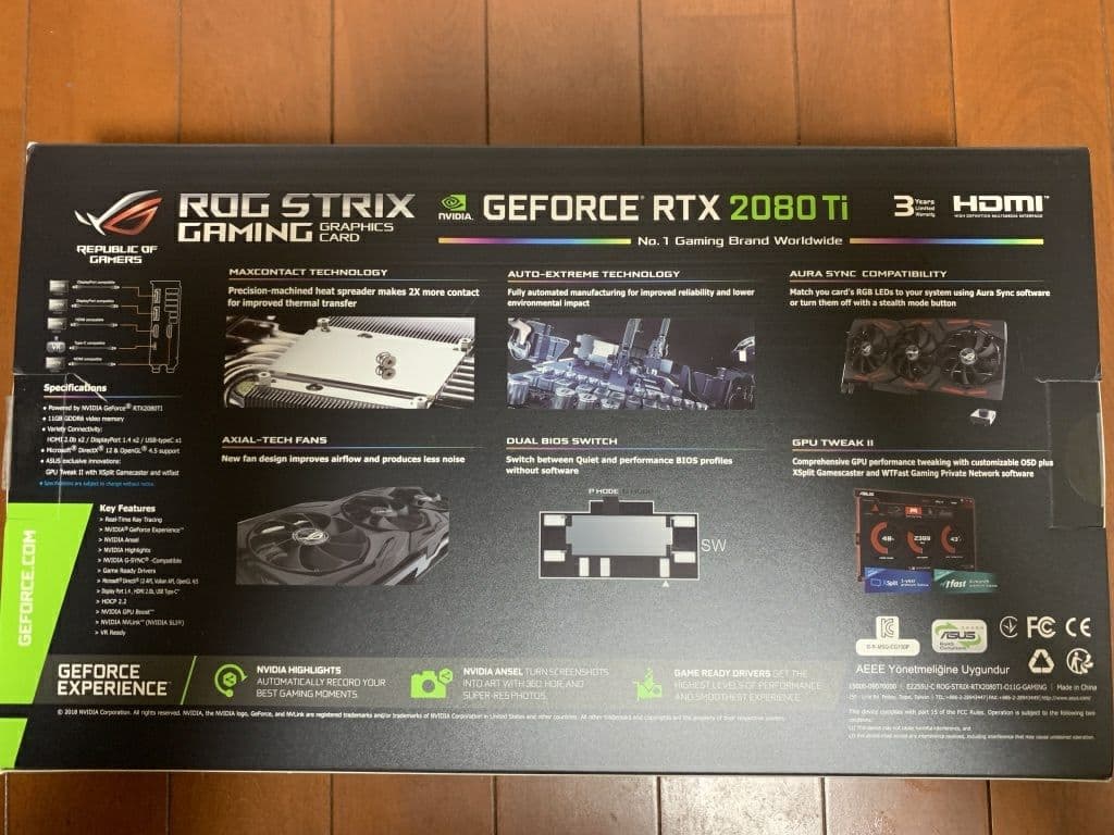 ASUS NVIDIA RTX2080Ti 搭載 トリプルファンモデル