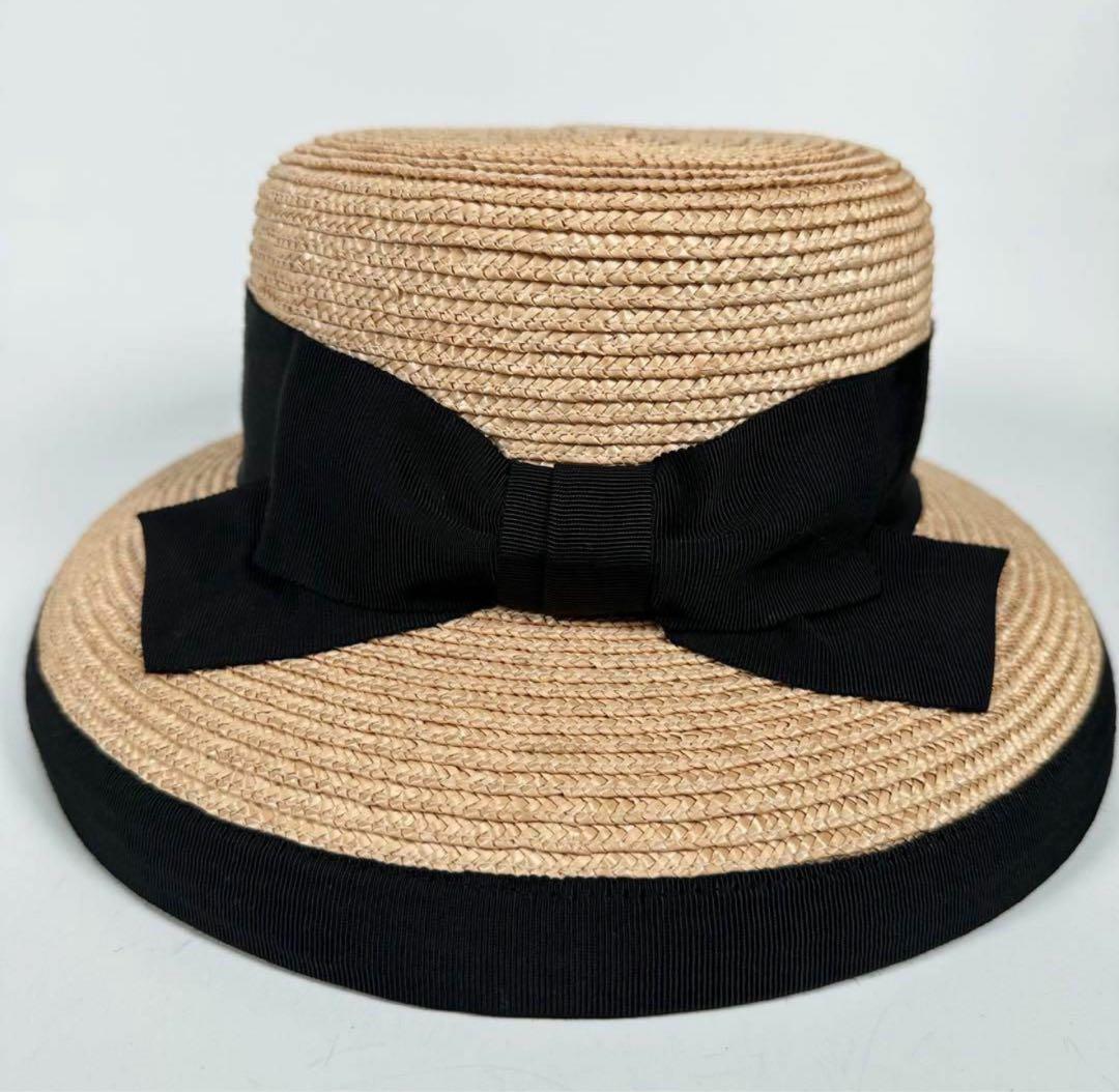 フォクシー 麦わら帽子 ストローハット 帽子 リボン 箱付き