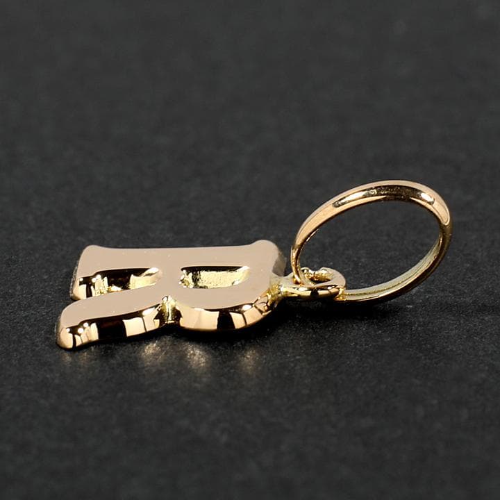新品 未使用 K18YG イニシャル アルファベット ペンダント トップ R