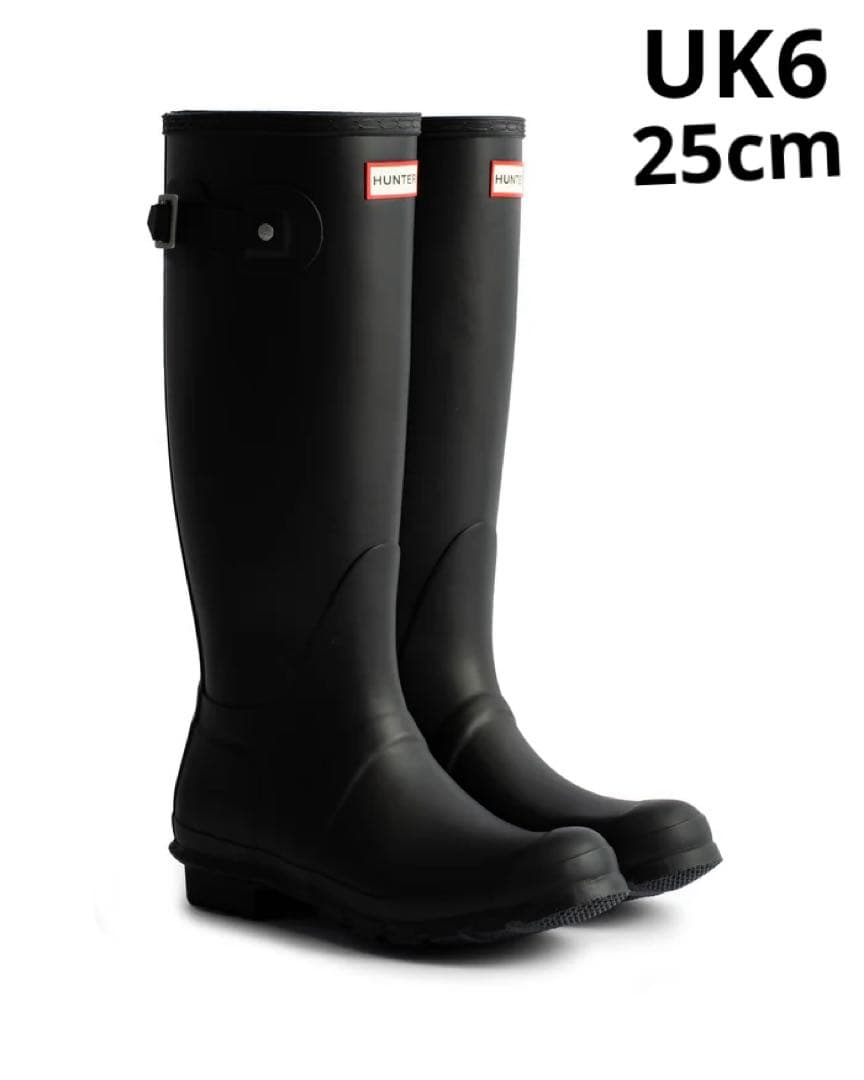 HUNTER ハンター オリジナル トール レイン ブーツ ブラック UK6