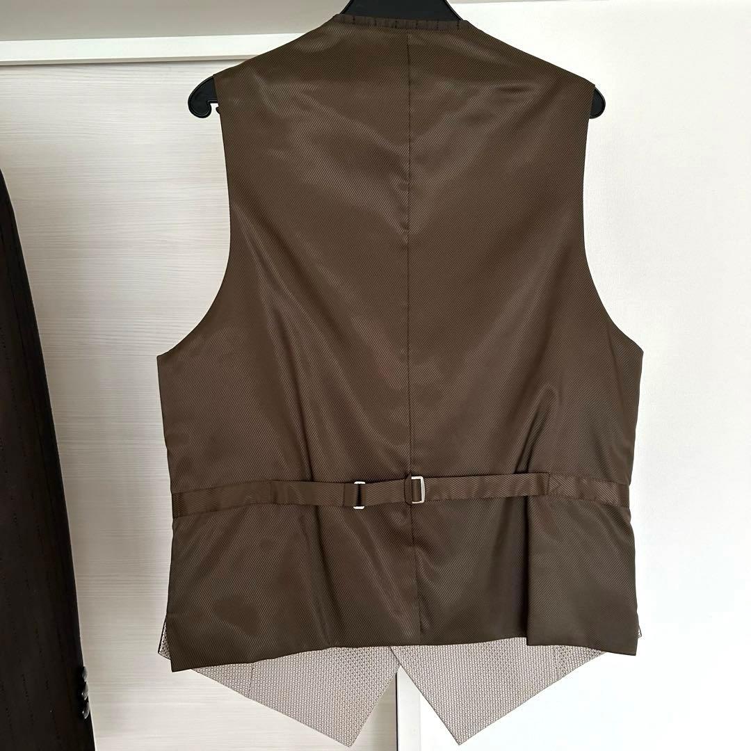 【美品】結婚式　メンズ　タキシード(ブラウン)、上下＋ベスト3点　小物セット無し