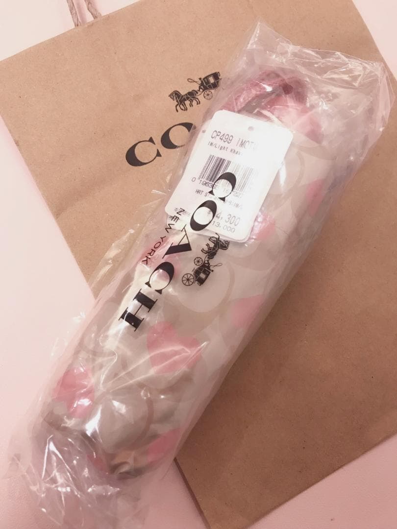 ともこ 新品coach UVカット ミニ アンブレラ シグネチャー ハート