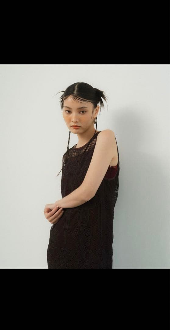 【ANDRESD】 ケミカルレースジッパードレス