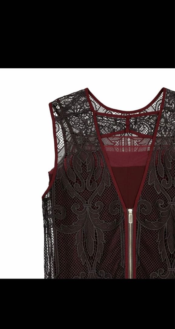 【ANDRESD】 ケミカルレースジッパードレス