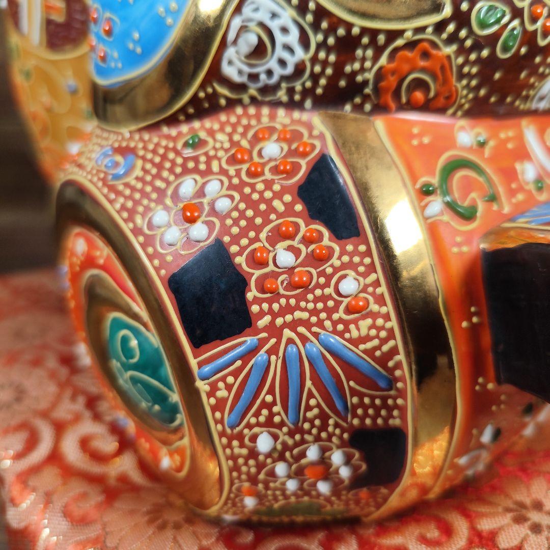 九谷焼 打ち出の小槌乗り 大黒様・盛（高さ27cm）