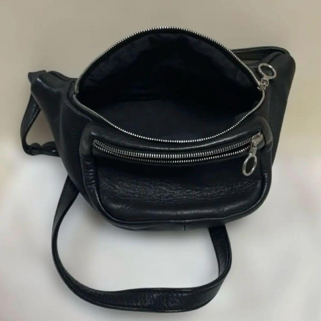 美品　aeta ウエストポーチ　インナーブラック　レザー　S