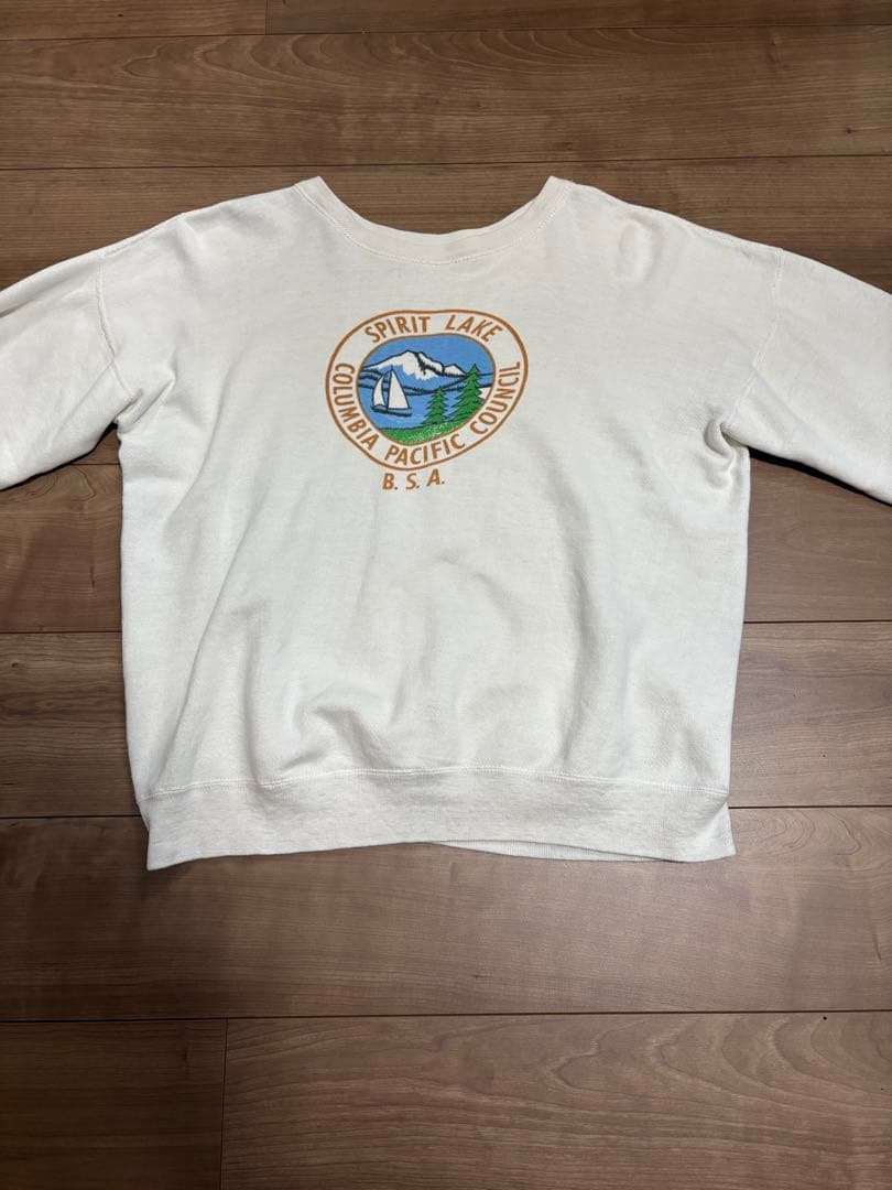 60s ヴィンテージスウェット　ボーイズスカウト セットインスリーブ　染み込み