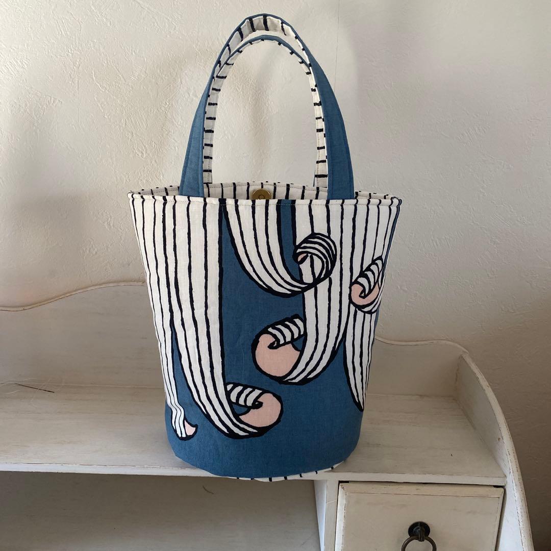 ♡handmade♡ ミナペルホネン　　まぁるい底のバケツバッグ