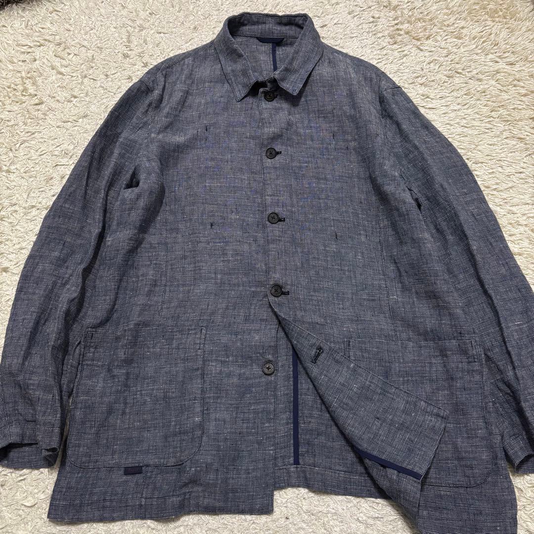 パパス　カバーオール型　ジャケット　リネン100% L 日本製