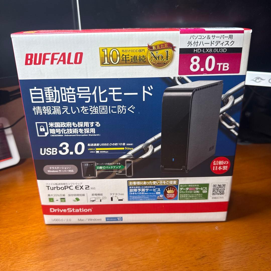 BUFFALO HD-LX8.0U3D 8TB 外付けHDD