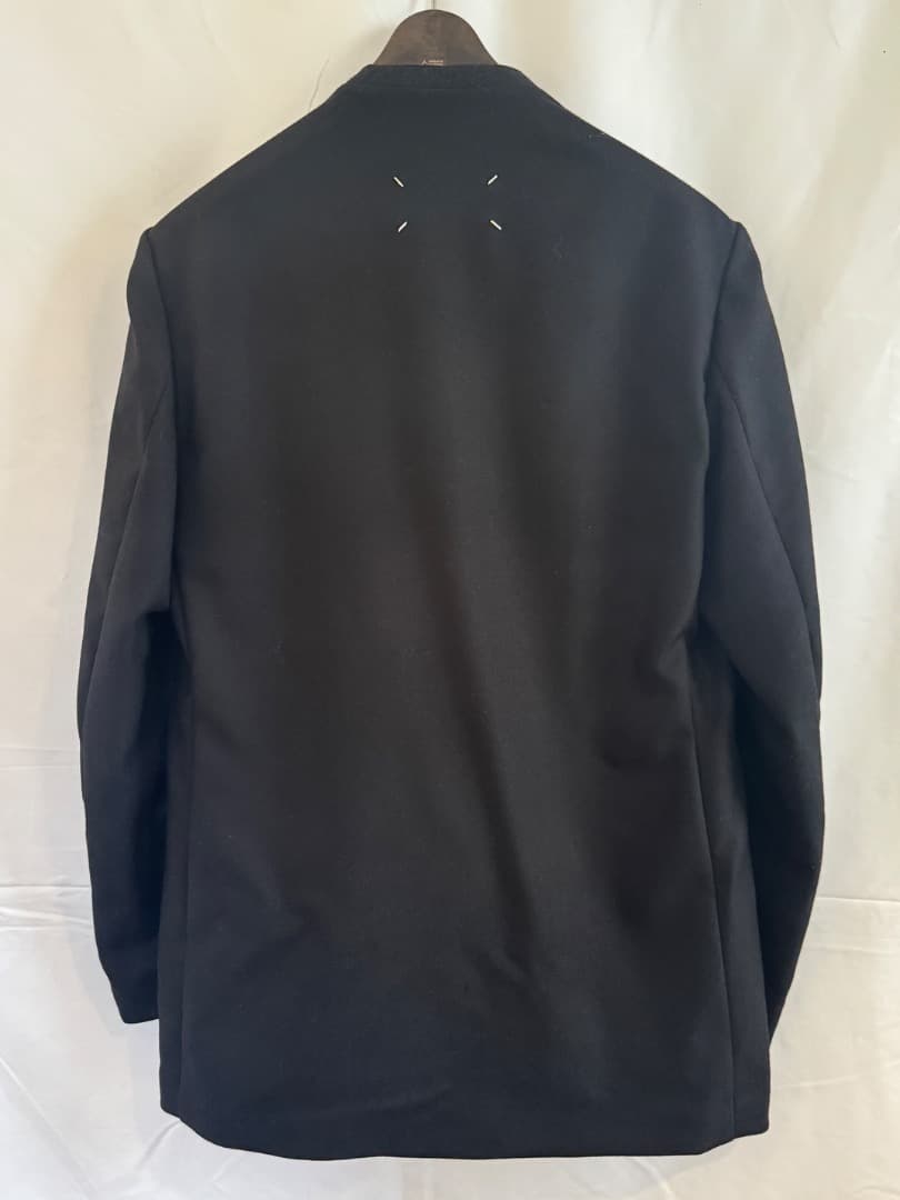 新品未使用　22AW　メゾンマルジェラ　ノーカラージャケット　46　ブラック