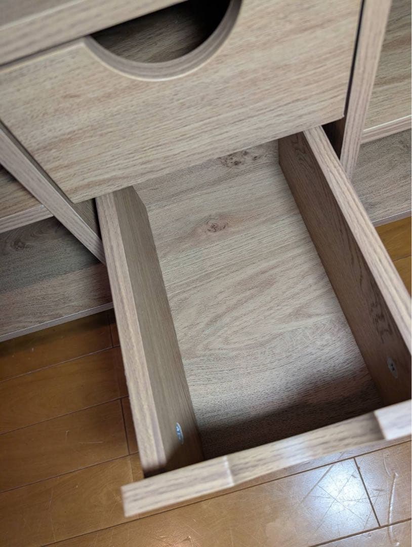 ■送料込■LOWYA ラタン ローテレビボード 2段収納 引き出し 麻 棚