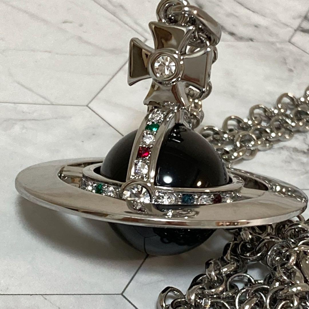 Vivienne Westwood｜スモールオーブネックレス　シルバー×ブラック