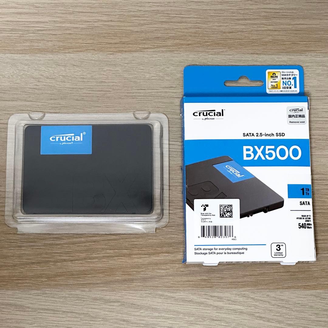 稼働0時間✨ CRUCIAL SSD 1TB CT1000BX500SSD