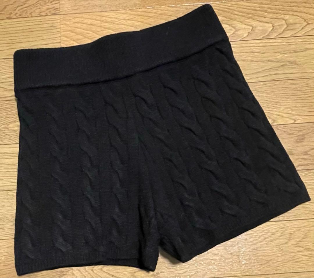 THETOE Leadenhall Pants ニットショートパンツ　ブラック