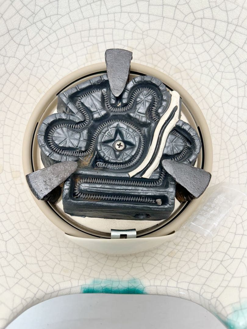 美品 茶道具 さつま織部 風炉型 野々田風炉型電熱器 松紋 筒釜