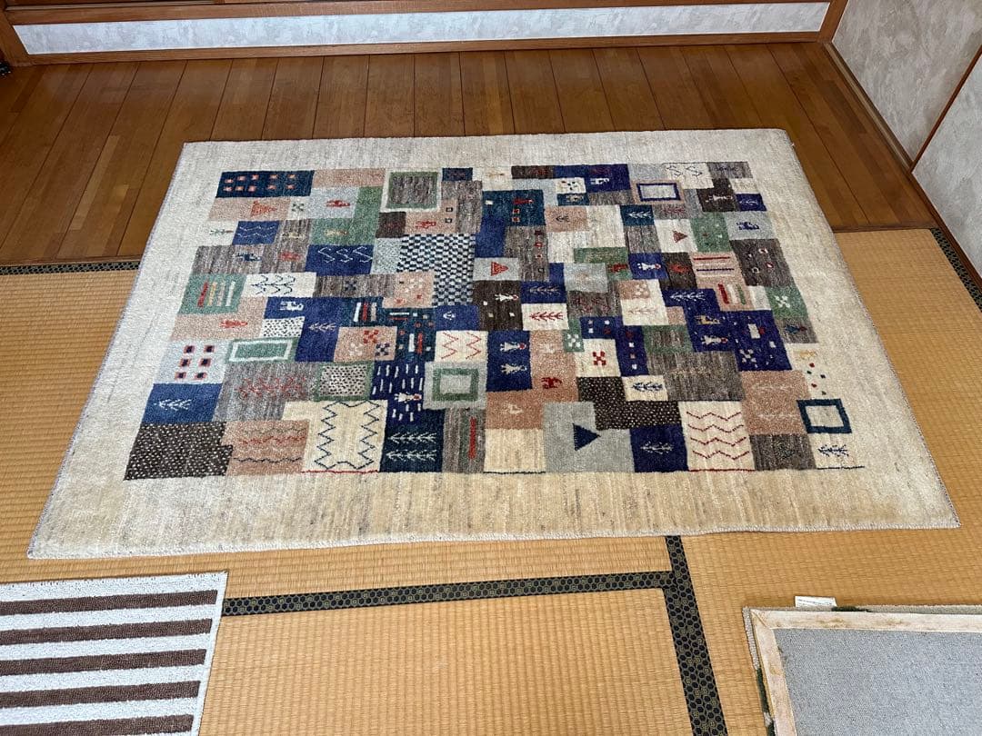 美品　ZOLLANVARI ギャッべ　じゅうたん　ラグ　絨毯　カーベット マット