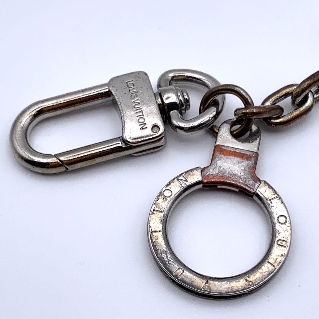 LOUIS VUITTON ポルト・クレ・イニシアル ロゴキーホルダー シルバー