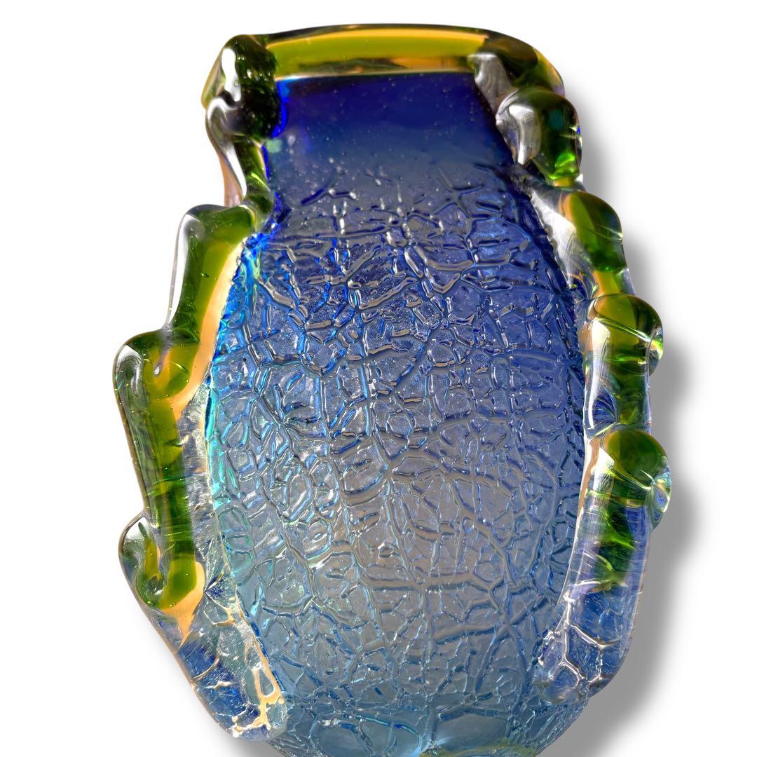 mune 桃原正男作 花瓶 琉球ガラス 現代の名工 奥原硝子製造所