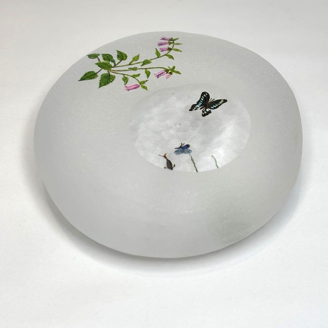 久保裕子さん作　ガラス　お花　蝶々　鮎　水草　ペーパーウェイト　文鎮　オブジェ