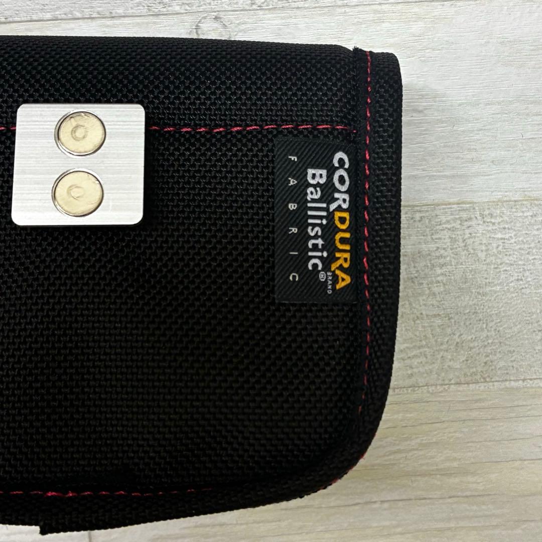 ニックス　小物ポーチ　バリスティック　カラーステッチ赤