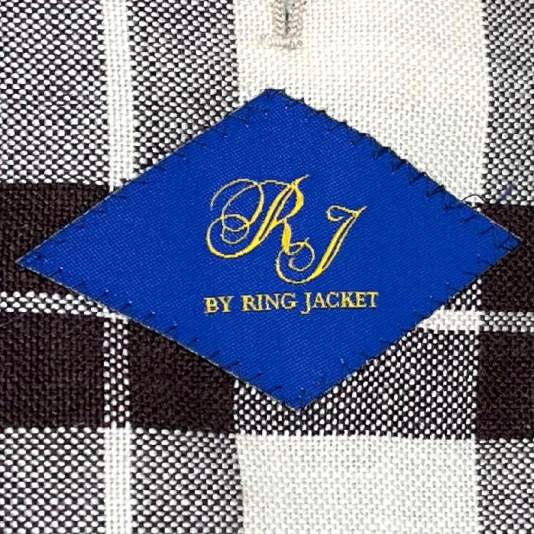 極美品 リングジャケット シルクリネン三者混 ダブル アンコンジャケット 46