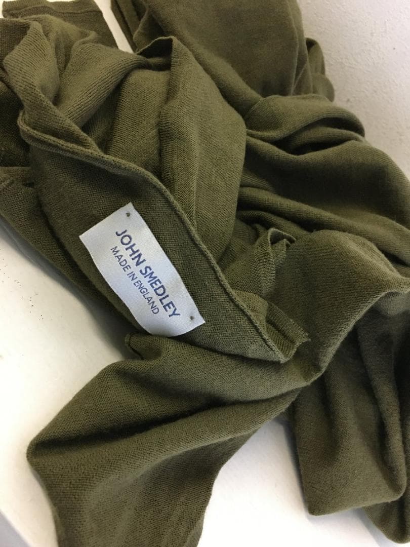 ジョンスメドレー ニット 大判 ストール 巻物 美品 カーキ