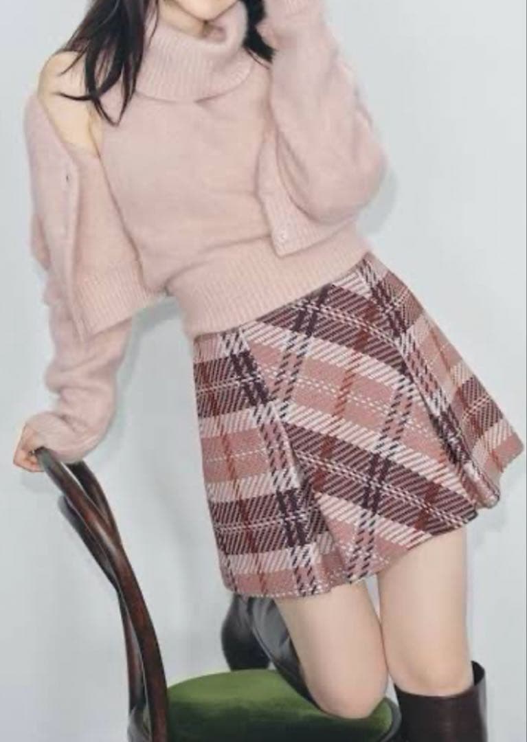 【未使用タグ付き】SNIDEL ロービングチェックミニスカート