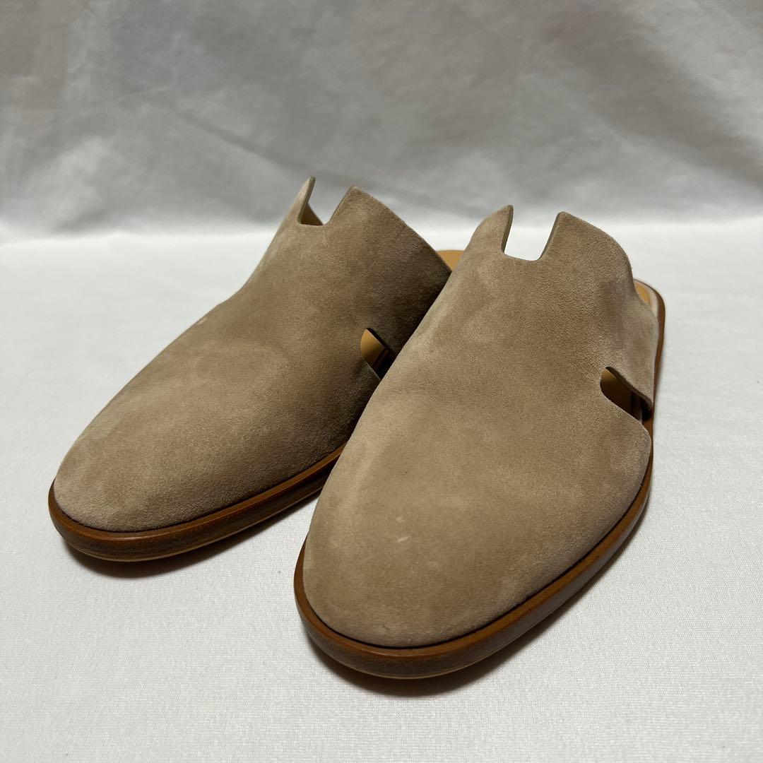 HERMES エルメス　スエード　レザー　サンダル　フラット　ベージュ