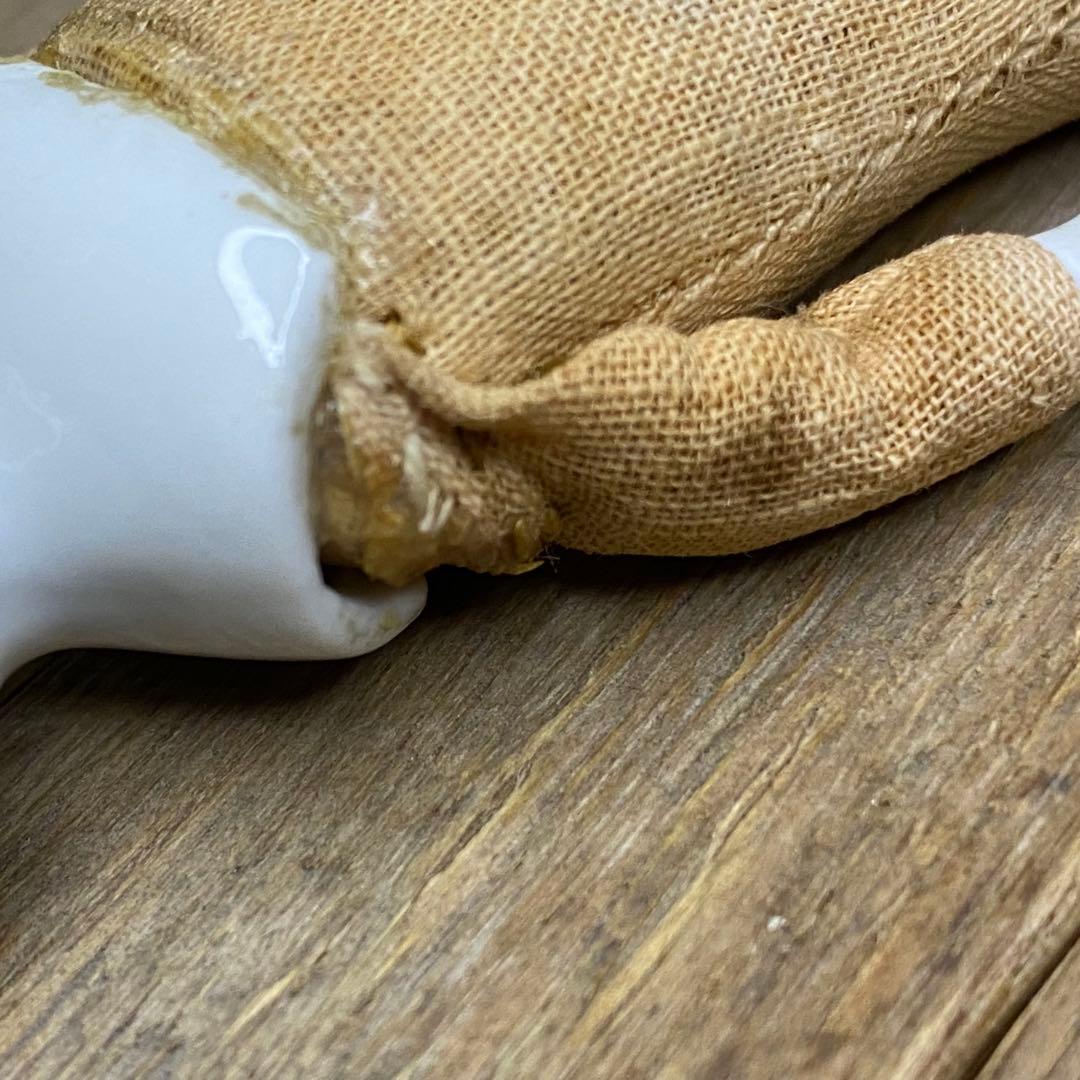 ドイツアンティーク チャイナヘッドドール 15cm ブロンド ビスクドールセット