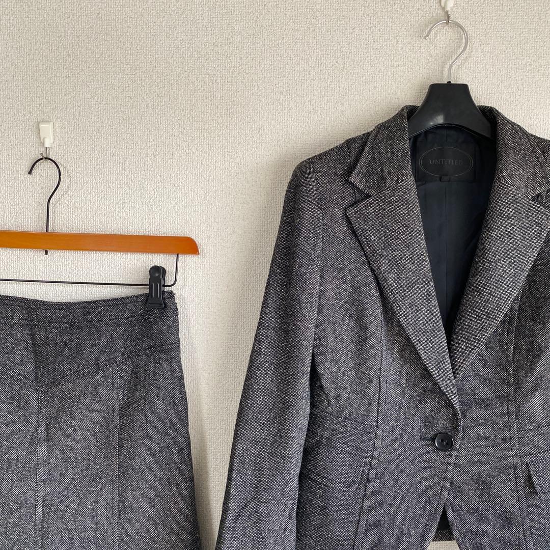 アンタイトル スカートスーツ 上2下1 W66 グレー系 ウール 秋冬 DMW