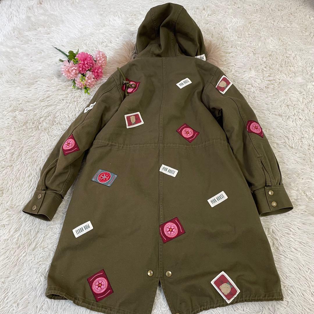 ✨美品✨ピンクハウスチェルシー　ボア　ファー付モッズコート　春秋冬　カーキ　S