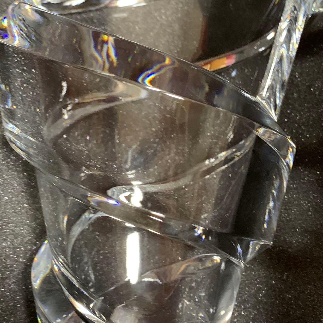 未使用 バカラ スパイラル フラワーベース 花瓶 クリスタル 20cm