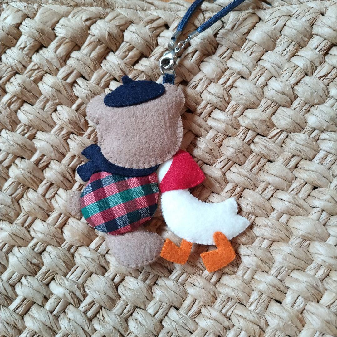 未使用に近い　ファミリア　かごバッグ　チャーム付き