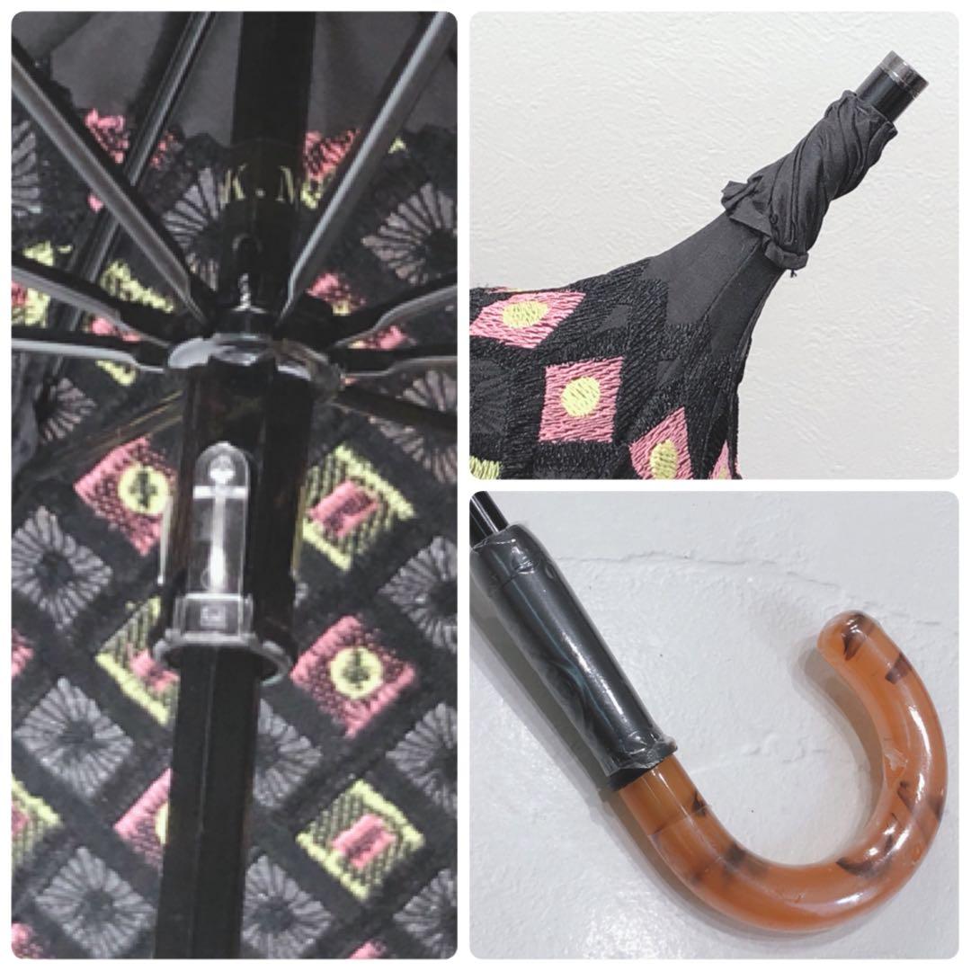 ☆美品☆ ANNASUI アナスイ 日傘 ブラック 刺繍 パゴダ 二段階伸縮