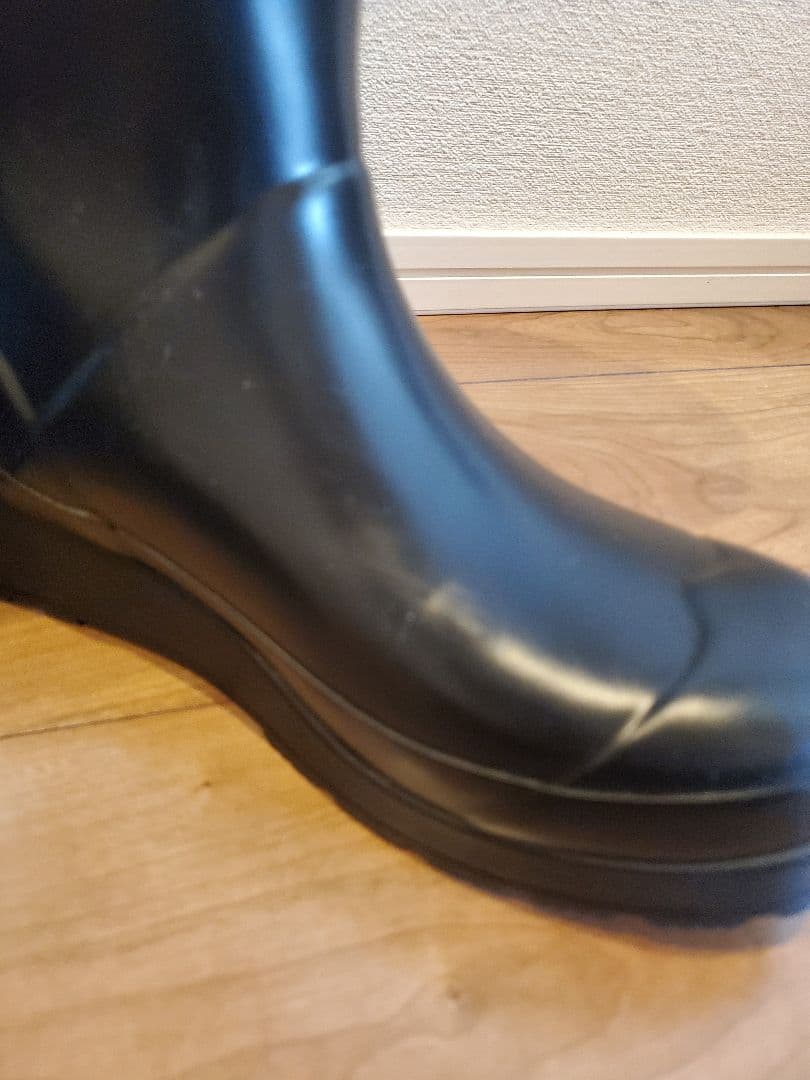HUNTER ブラックラバーブーツ インナーソックス付き