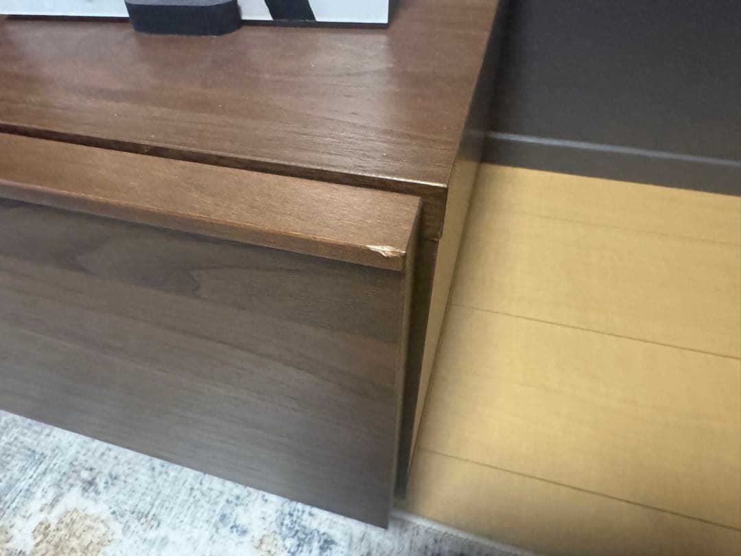 ウォールナット 木製 テレビ台 収納付き