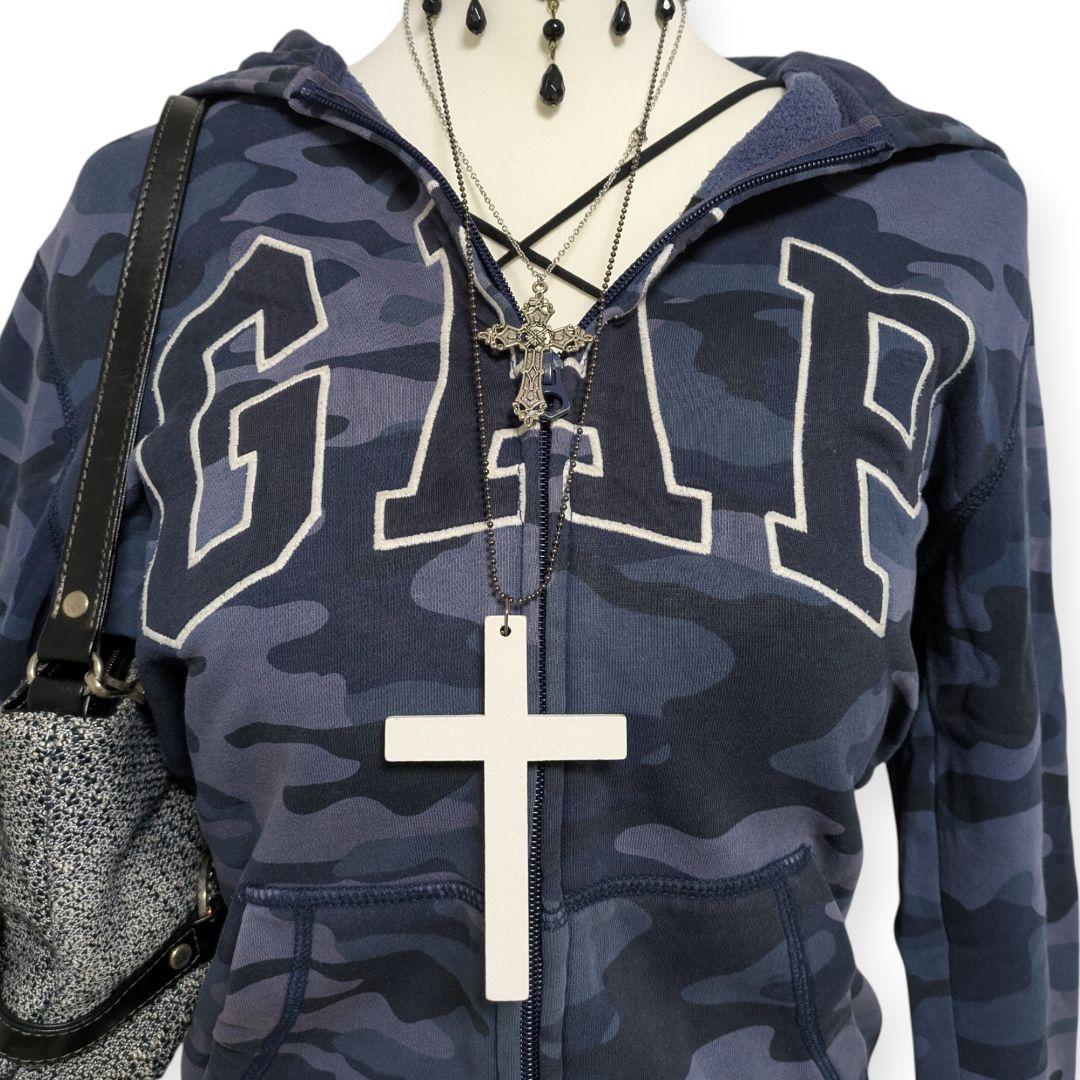 ギャップ　GAP 迷彩　ビッグロゴ　パーカー y2k 平成