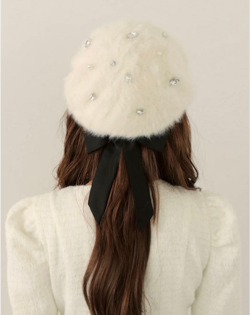 Etoile ribbon beret エムエメ　ホワイト