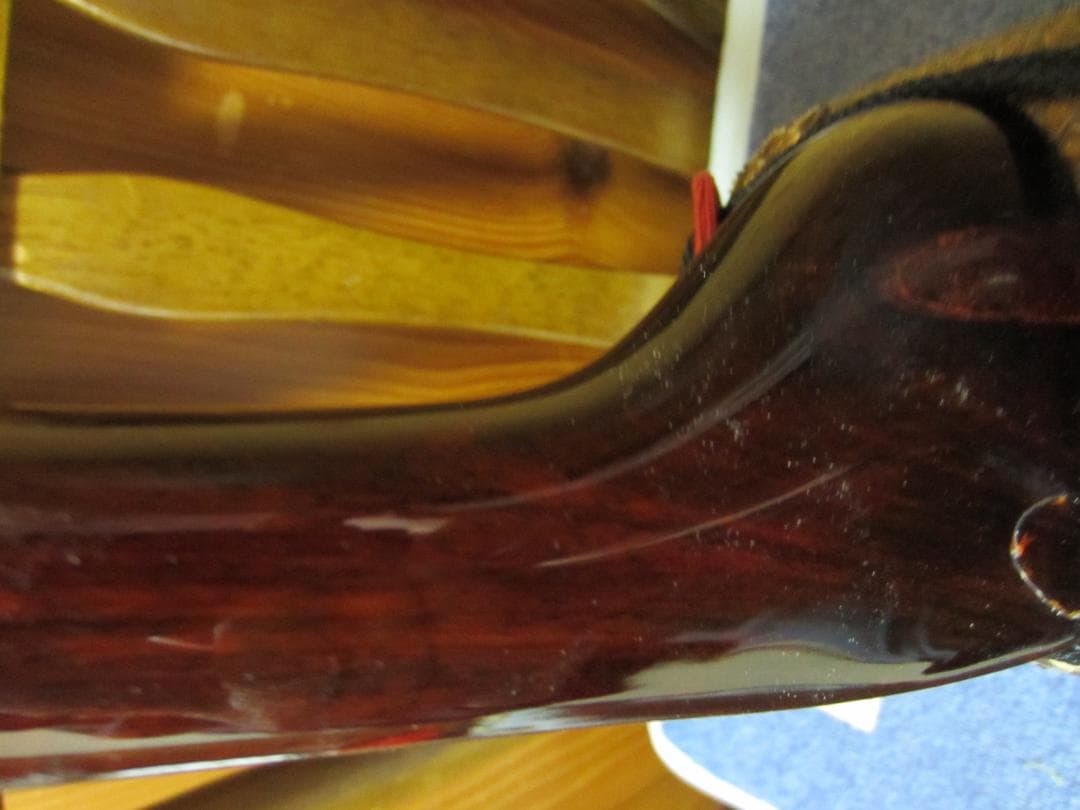 三線工房ひかり沖縄三線 蛇皮強化二重張り ハードケース付き 中古整備品 9