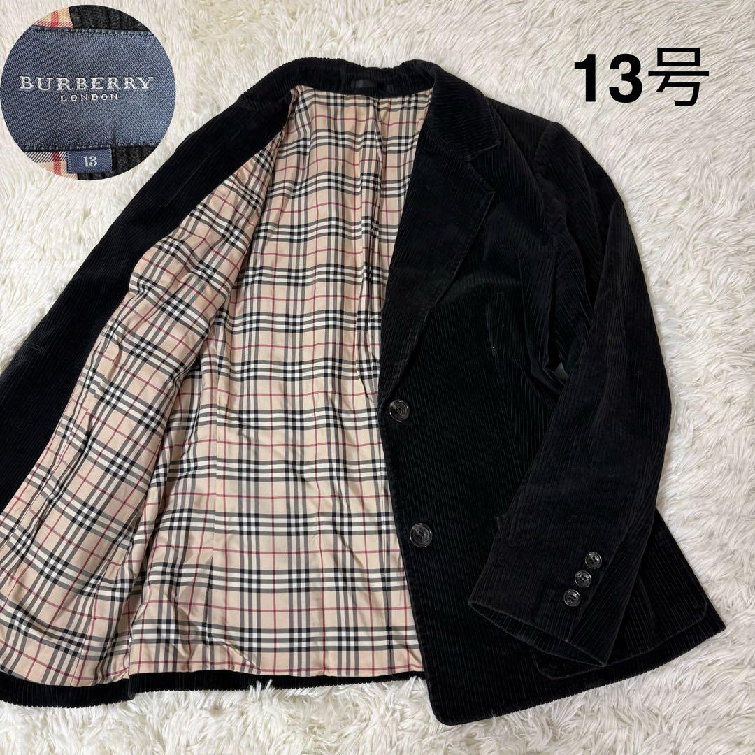 バーバリーロンドン コーデュロイ ジャケット ノバチェック 黒 大きいサイズ