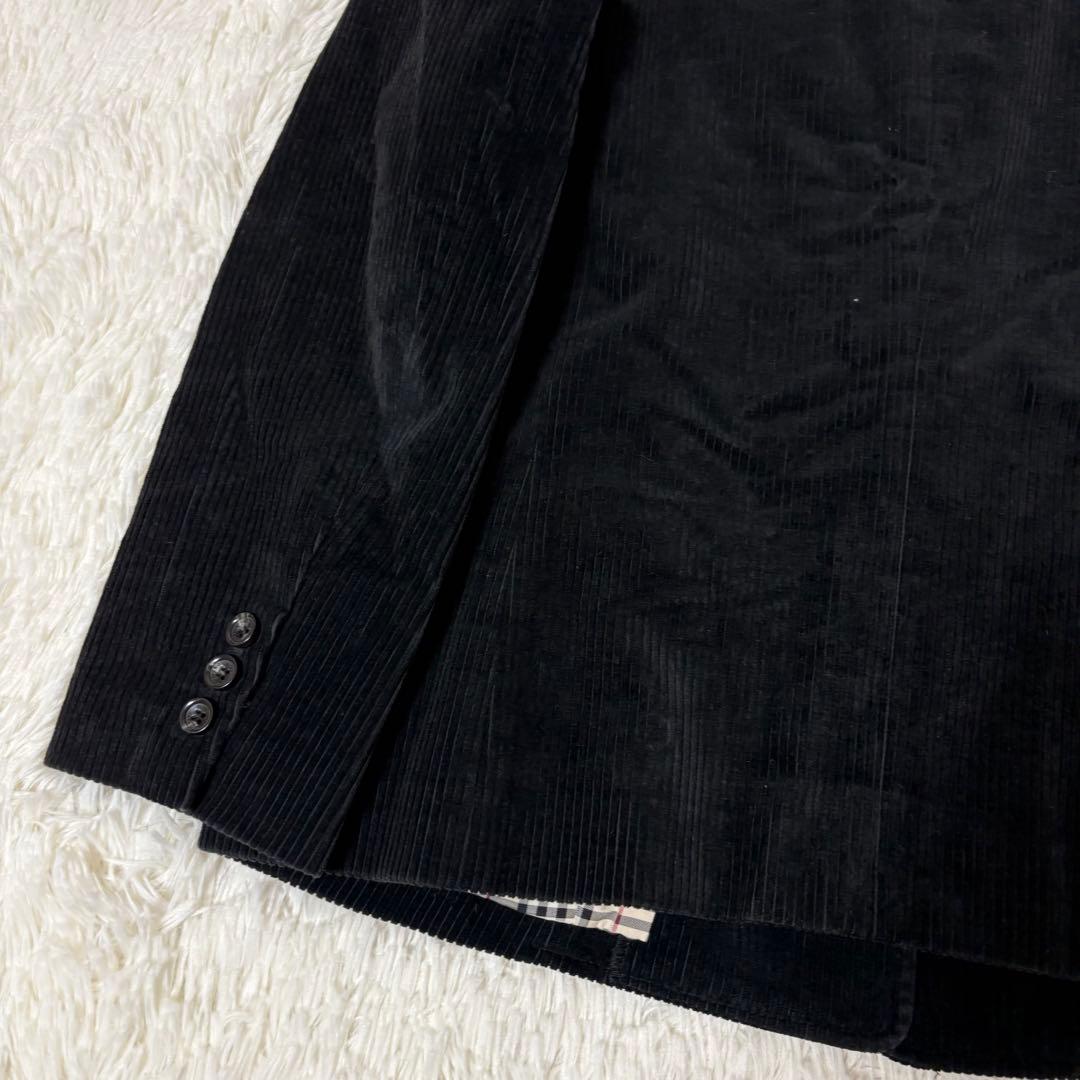バーバリーロンドン コーデュロイ ジャケット ノバチェック 黒 大きいサイズ