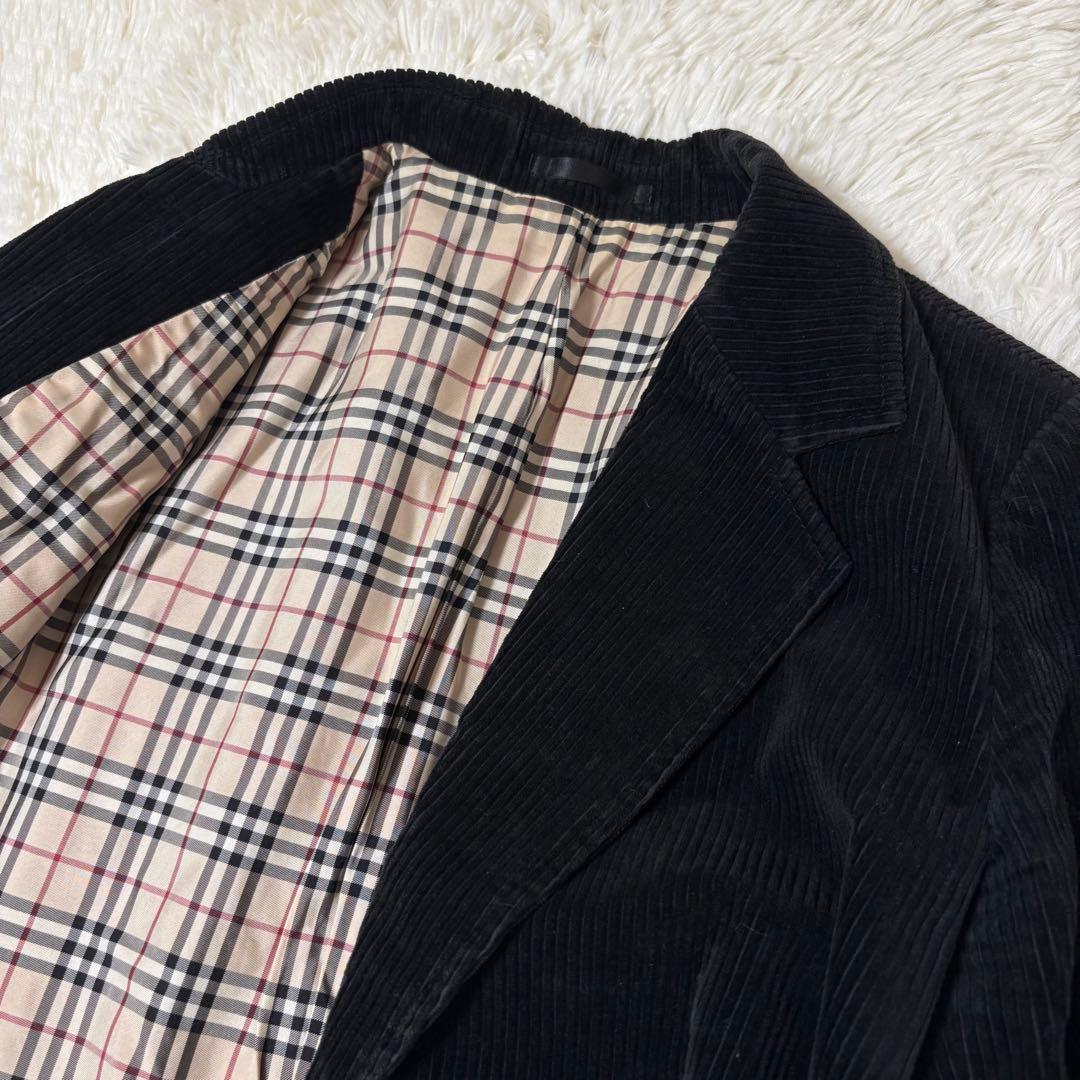 バーバリーロンドン コーデュロイ ジャケット ノバチェック 黒 大きいサイズ